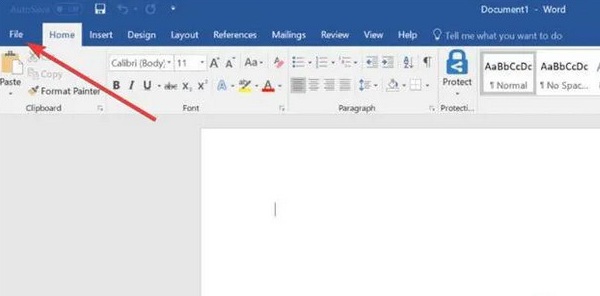 Mở Microsoft Word và chọn File để chỉnh sửa trực tiếp trên file pdf