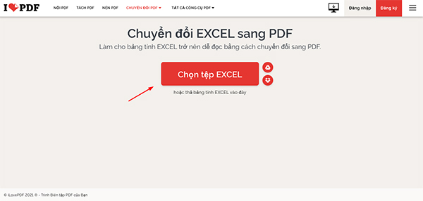Chọn tập excel muốn đổi thành định dạng pdf