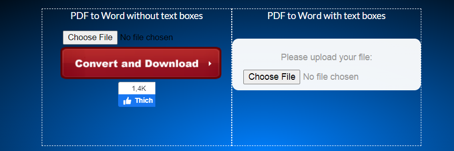 Truy cập vào Convert PDF to Word chọn Choose File
