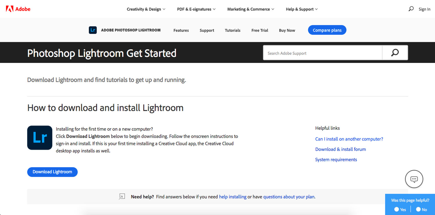 Cách cài đặt phần mềm Lightroom
