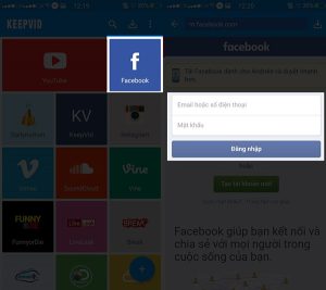 tải video facebook về điện thoại android trên ứng dụng Keepvid