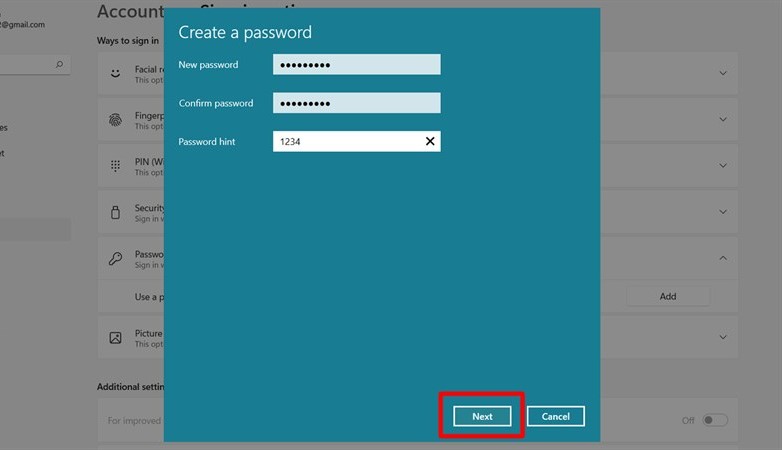 Cách đặt mật khẩu bằng cách nhập mật khẩu