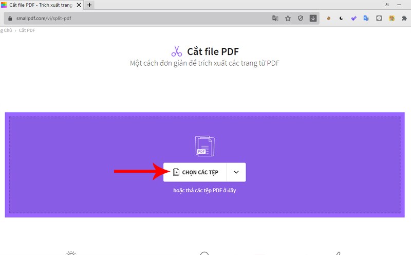 Cắt file PDF bằng công cụ SmallPDF