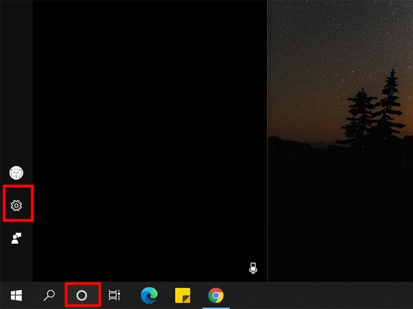 Click vào Cortana và chọn Settings trên win 10