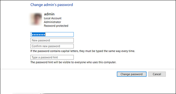 Nhập lại mật khẩu cũ và để trống các ô còn lại để hoàn tất tắt password