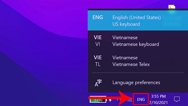 Cách chuyển ngôn ngữ gõ tiếng Việt 