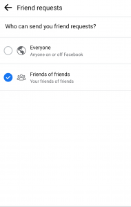 Chỉ những ai có bạn chung với bạn mới có thể gửi yêu cầu kết bạn Facebook