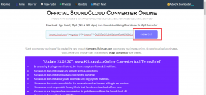 Copy link nhạc trên SoundCloud vào klickaud.co