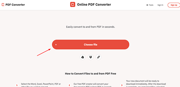 Chuyển file excel sang định dạng pdf bằng Freepdfconvert