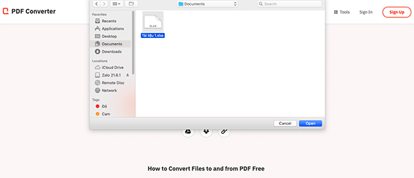 Cách xuất file excel sang pdf online qua website Freepdfconvert