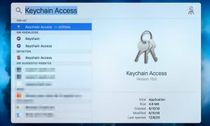 Truy cập vào keychain access trên Macbook để lấy lại password wifi