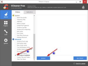 CCleaner sẽ quét và đưa ra tùy chọn xóa file Windows.old tới người dùng